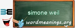 WordMeaning blackboard for simone weil